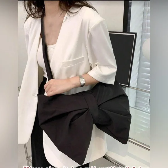 ✨Regal Unique Elegant Black Bow Tote Bag - Picture 2 of 6